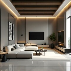Modern living room, minimalist decor