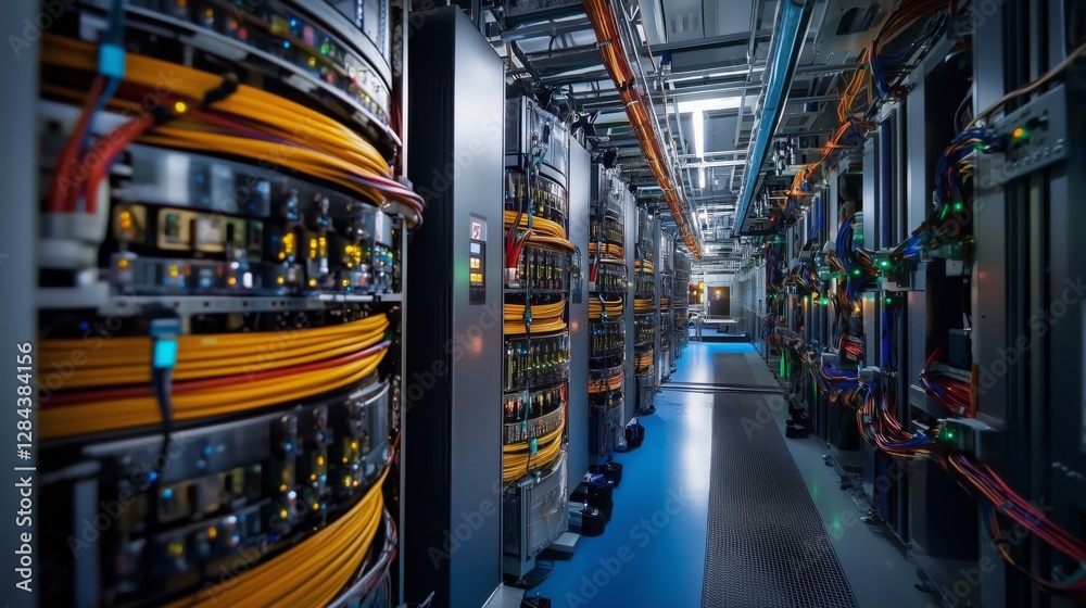 Wall mural data center server array
