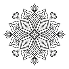 Mandala Coloring Pages For Kids. Mandala Coloring Pages for Adults. Vintage decorative elements.Mandala flower for adult coloring book.