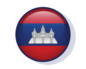 Flag Cambodia circle round frame vector design