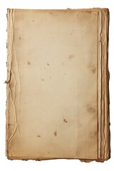Old book page isolated on white background. Vintage texture.