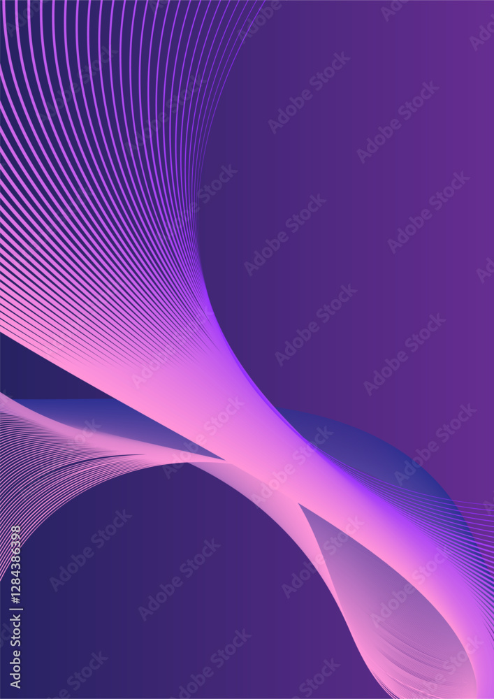 Wall mural abstract wavy backround curve line smooth light vector