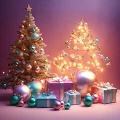 christmas tree with gift boxes