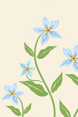 background with colorful floral plant pattern