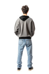 Teenager standing back view and looking away