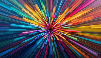 Colorful burst of energy abstract art digital artwork vibrant environment close-up dynamic concept