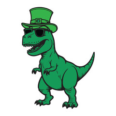 Funny Irish Dinosaur Clipart – Cool St. Patrick’s Day T-Rex Vector Design**