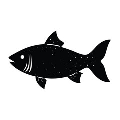 Rui Silhouette Vector Art | Rui Fish Black Color Design Illustration