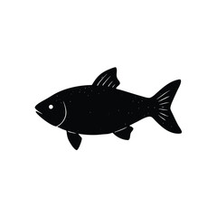 Rui Silhouette Vector Art | Rui Fish Black Color Design Illustration