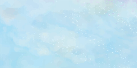 Abstract blue sky and clouds background, Vibrant clear blue sky with puffy and blurry natural clear clouds, watercolor background concept abstract cloudy sky