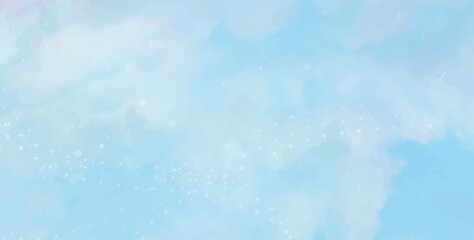 Abstract  sky and clouds background, Vibrant clear  sky with puffy and blurry natural clear clouds, watercolor background concept abstract cloudy sky