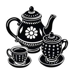 vector illustration of Tea set