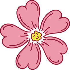 Abstract seamless pattern with hand drawn vintage groovy daisy flowers.