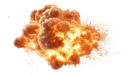 fire explotion isolated on white background PNG.AI GENERATED