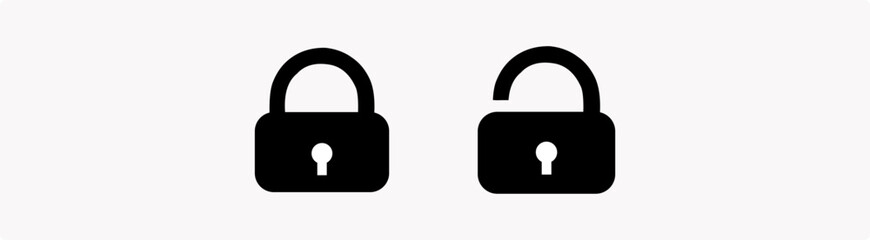 Locked and unlocked vector icon set. Privacy symbol vector stock illustration EPS10