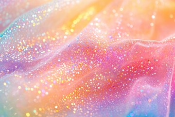 Close-up of Iridescent Butterfly Wing with Delicate Patterns and Glittering Texture