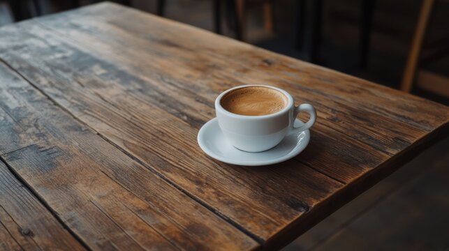 Moderate drinking with a cup of coffee at a rustic café. Featuring mindfulness and relaxation