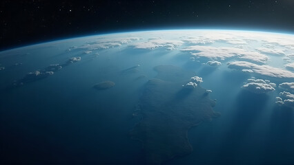 Fototapeta premium Majestic Earth View with Cloud Formations and Oceanic Expanse