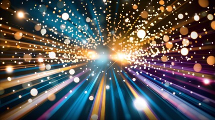 Obraz premium A vibrant galaxy of colors merging beautifully with dazzling orbs interspersed throughout