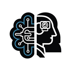 vector Artificial Intelligence model Robot  with ai info-graph design help in business
