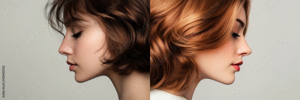Poster transformation from unkempt to stylish hair showcases the impact of professional styling on appearan