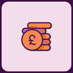 Stack of British Pound Coins Icon Design