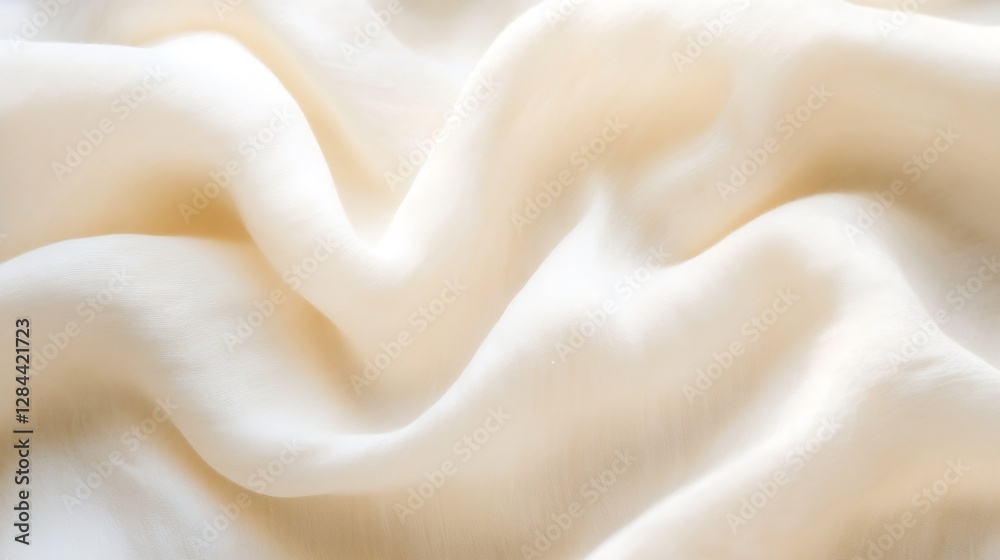Leinwandbilder Soft textured white fabric elegantly draping and flowing in natural light creating a serene atmosphere : Generative AI