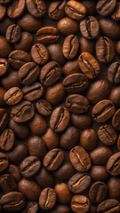 Naklejka premium Seamless coffee beans background wallpaper. perfect for a cozy and aromatic ambiance.