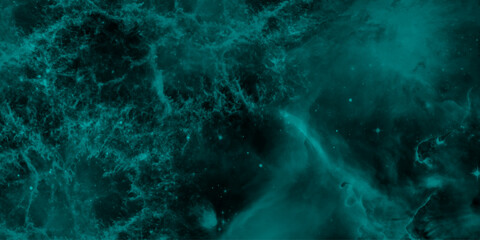 Mystic teal nebula abstract cloud texture. deep ocean fog