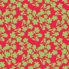 Abstract seamless pattern with hand drawn vintage groovy daisy flowers.