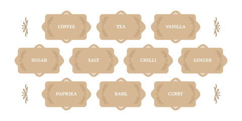 vintage-style stickers for organizing kitchen storage. kitchen pantry sticker pack