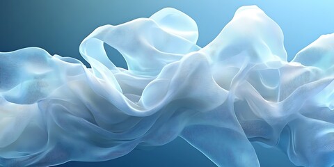 Obraz premium Abstract Flowing Fabric, Light Blue (1)
