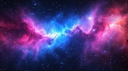 Colorful nebulae swirling in deep space