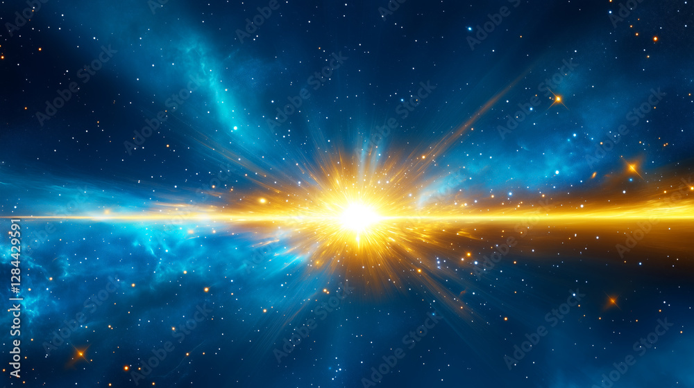 Canvas Prints a vibrant explosion of colors fills the darkness of deep space, illustrating a cosmic event with bri