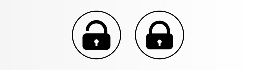 Locked and unlocked vector icon set. Privacy symbol vector stock illustration EPS10