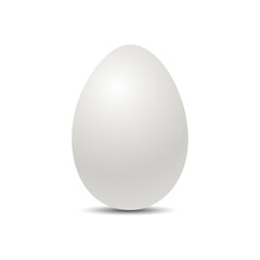 Chicken egg with shadow on white background. Isolated vector egg. Template for Easter holiday. ZD realistic illustration. 