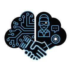 vector Artificial Intelligence model Robot  with ai info-graph design help in business
