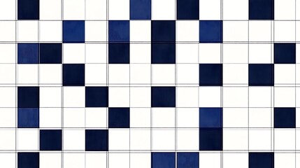 Abstract Blue and White Square Digital Painting AI Generated