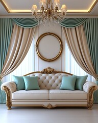 Classic European-Inspired Living Room With Timeless Summer Elegance, Classic European-Inspired Living Room Elegance, Classic European-Inspired Living Room Design.