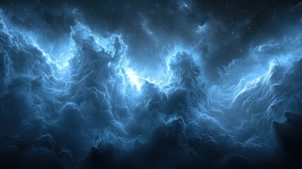 Cosmic Clouds, Nebula, Space, Lightning, Vast Galaxy