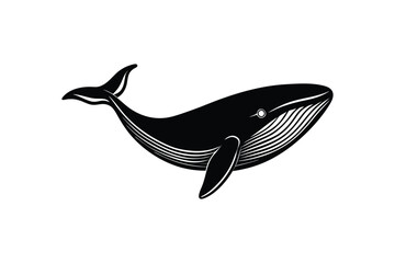 Baleen Whale Silhouette Vector Design