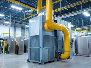 Industrial dust collection system enhancing air quality in factory environment