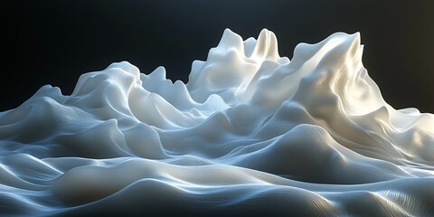 Fototapeta premium Abstract White Mountains Landscape (1)