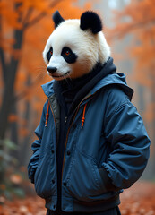 kungfu panda depicted as an ai agent in blue and orange theme
