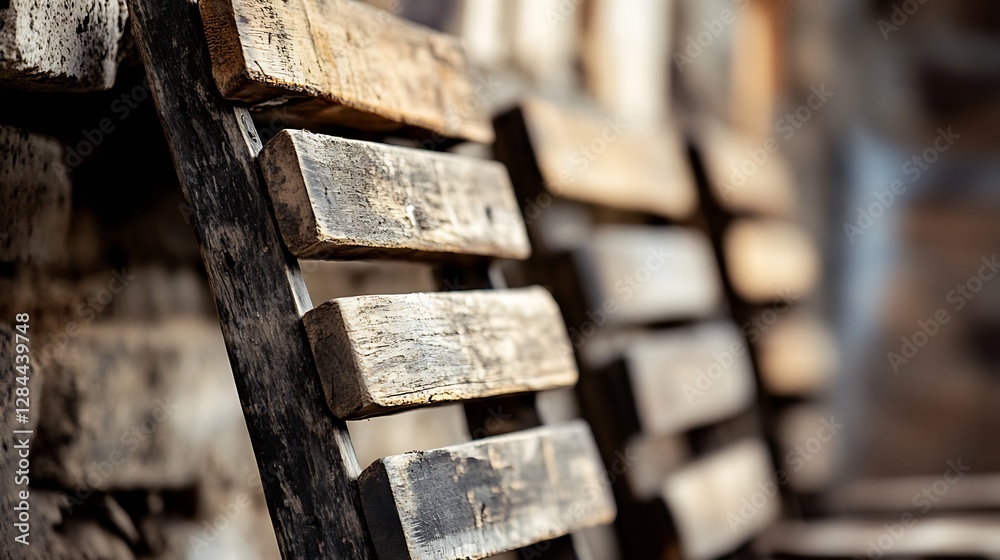 Poster closeup of rustic wooden chairs arranged in an inviting seating area capturing the essence of simpli