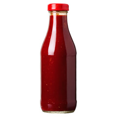 Bottle of red sauce isolated on transparent background