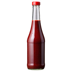 Bottle of red sauce isolated on transparent background