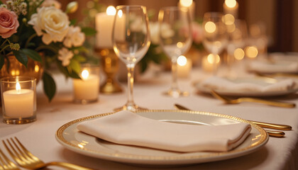 Elegant Sweet 16 dinner table setting with floral centerpieces, celebration