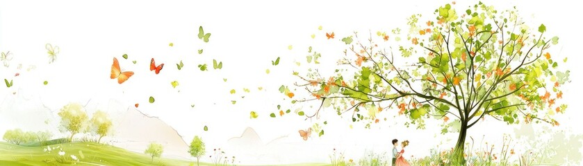 Gentle Autumn Scene with Butterflies