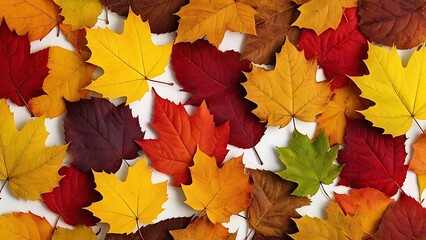 Fototapeta premium Autumn Leaves Collection: Colorful Fall Foliage